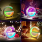 Sleek LED night lamp offering both wireless charging and audio playback.
