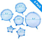 Microwave-safe silicone stretch lids keeping food fresh in a bowl.