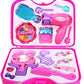 Kids' fashion toy set displayed with all its colourful pretend makeup items.