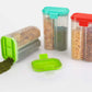 Large 2-liter plastic cereal storage container with two compartments.