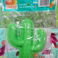 A recipe card showcasing ideas for making healthy and fun cactus-shaped ice cream molds.