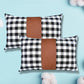 Versatile leather and cotton pillow cover, perfect for various home settings.
