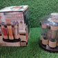 Top-down view of the revolving spice rack, demonstrating its circular design and organized spice jars.