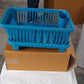 Detailed view of the plastic dish rack design, perfect for efficient kitchen drying.