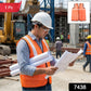 Single piece Orange Safety Jacket, folded neatly to showcase its compact design.