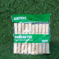 Stylish wooden clips used for hanging decorations and art in a creative space.