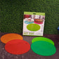 A red silicone hot pot mat flexed to show its durable and flexible construction.