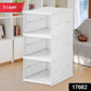 Multifunctional storage rack organizing pantry essentials and fruits.