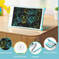 A child actively drawing on the eco-friendly writing pad with the stylus.