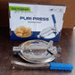 Styleva Puri Press Maker made of stainless steel with a plastic handle, displayed clearly.