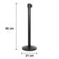 Side view of heavy duty crowd control pole with sturdy base and retractable belt