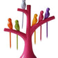 Children enjoying snacks with the fun bird fruit forks, making mealtime exciting.