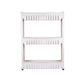Diagram showing the dimensions of the slim storage rack for fitting into narrow spaces.