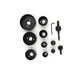 Packaging for the 12-piece 19-64mm carbon steel hole saw kit.