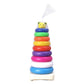 Vibrant stack of teddy bear rings helping kids learn shapes and sizes.