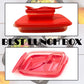 Leak-proof lunch box with its lid securely fastened.