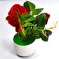 Stylish artificial rose plant serving as a charming home office gift.