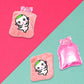 Close-up of the soft fabric cover on the Pink Hot Water Bag.
