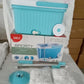 High-performance spin mop system with extra-large wheels for quick cleaning.