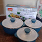 Stacked nestable microwave-safe bowl set by Apex with lids