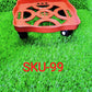 Sturdy plastic trolley confidently holding a large domestic gas cylinder.