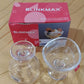 Pair of elegant glass dessert bowls displayed together on a table.
