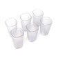 Angled view of the Ganesh 350ml polycarbonate glass set, highlighting transparency.