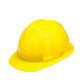Front view of a bright yellow safety cap, essential for industrial work.