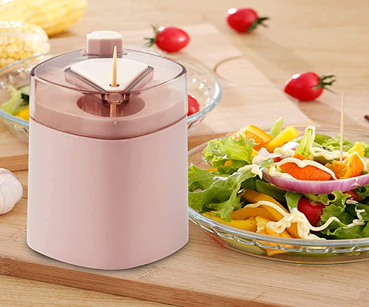 Automatic toothpick dispenser showing its pop-up mechanism.