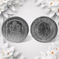 Hand holding the auspicious Decorative Ganesh Coin, ready for pooja or gifting.