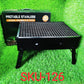 Siplix folding charcoal grill in use, cooking delicious food outdoors.