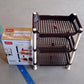 Side view of durable 3-Tier Plastic Storage Rack Organizer with ventilated baskets