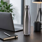 Silver stainless steel leak-proof water bottle for gym and office