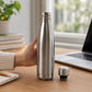 Stainless steel water bottle ideal for gym & school in silver