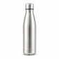 Stainless steel water bottle on white background