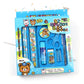 Colorful stationery set showcasing a protective pencil cover and writing tools.
