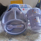 An overhead view of the complete bamboo fibre baby feeding set, ready for use by a toddler.