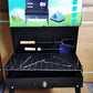 Diagram illustrating the compact dimensions of the FirePot Portable Barbecue Grill.