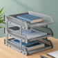 Multifunctional desktop file rack with four layers for office storage.