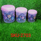 Space-saving 3-piece plastic storage container set for efficient household and office organization.