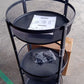 Compact tall metal mesh storage trolley ideal for small spaces