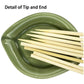 Close-up of 25 cm bamboo BBQ skewers showcasing their smooth, natural texture.