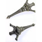 Bottom view of the detailed Paris Eiffel Tower metal craft.
