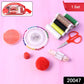 Sewing kit with assorted threads and needles for fabric repair