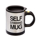 A person enjoying a perfectly mixed beverage from the portable Self Stirring Mug at their desk.