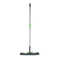 Ergonomic view of the flat mop with microfiber pad, suitable for various hard floor surfaces.