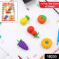 Close-up of several cartoon-themed novelty erasers, showcasing their intricate details and vibrant colors.