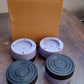 Close-up of rubber washing machine support pad for floor protection