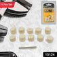 Eleven-piece wool felt polishing pad kit displayed on a clean surface.