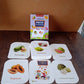 Vertical display of fruit flashcards highlighting educational fruit images